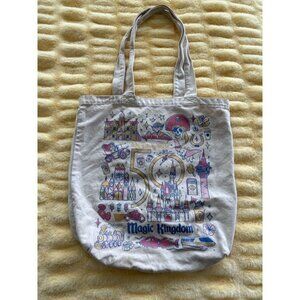 Walt Disney World 50th Anniversary Starbucks Magic Kingdom Canvas Tote Bag